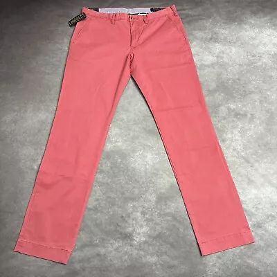 Polo Ralph Lauren Pants Mens 36x34 Pastel Pink Bedford Slim Fit Chino Designer • $49.95