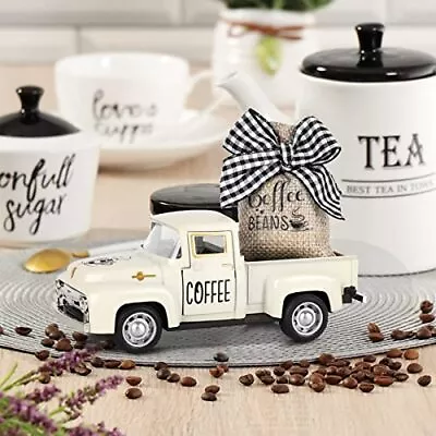 Coffee Decor For Coffee Bar Metal Truck With Coffee Beans Burlap Sack Vintage  • $14.54