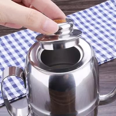 Stainless Steel Olive Oil Vinegar Can Drizzler Cruet Bottle Oil Dispenser • £9.46