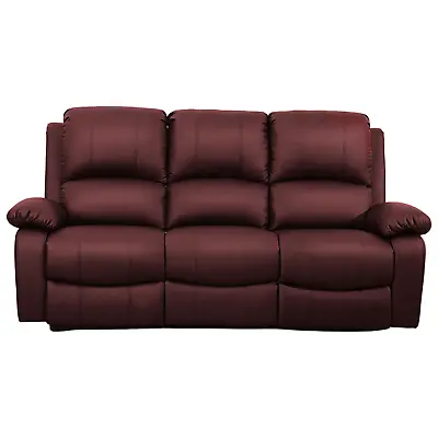 Milan Recliner Sofas Red Faux Leather Armchair 2 Seater 3 Seater Sofa Set • £369.99