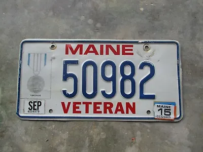 Maine Vietnam Veteran 2015 License Plate  #  50982 • $20