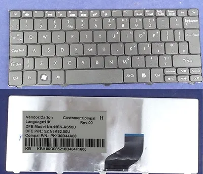 Keyboard Qwerty UK Pb Packard BELL DOT S PAV80 NSK-AS50U 9Z.N3K82.50U • £8.20