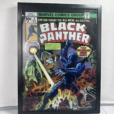 Classic Black Panther Wakanda Print Wall Art Framed Marvel Comics 20x15 • $49.99