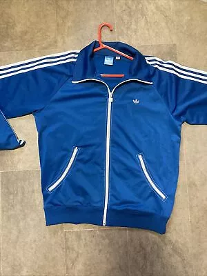 Retro Style Adidas Tracksuit Top Size Large Blue • £55