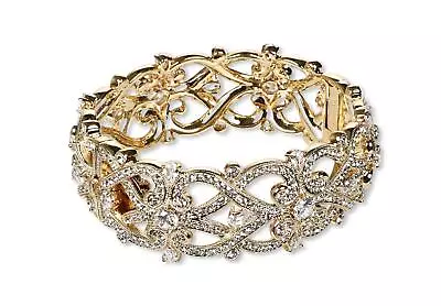 Nadri 301315 'Celtic Knot' Crystal Bangle Gold/ Clear One Size • $126.65