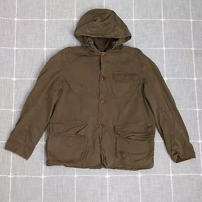 J Crew Trapper Jacket Mens XL Green Hooded Outdoor Hunting Fishing Field Utility • $39.95