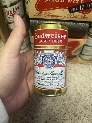 Budweiser Flat Top Beer Can St. Louis Mo Split Label  Can 2 City Newark Nj • $225