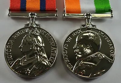 King And Queen's South Africa War Medal Replicas In Silver. Victoria Edward VII • £14.99