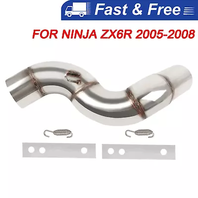 Motorcycle Exhaust Middle Pipe Link Muffler For Kawasaki Ninja ZX6R 2005-2008 06 • $47.99