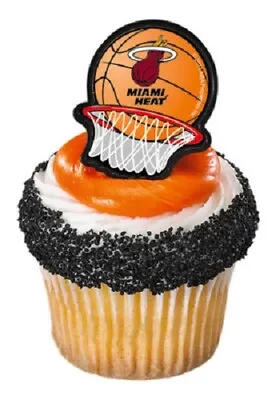 NBA Cake Toppers Miami Heat Cupcake Rings Basketball  • $3.25