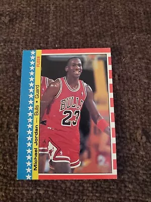 GEM 1987 Fleer Basketball Michael Jordan Sticker #2 EX RARE HOF MJ SHARP • $125