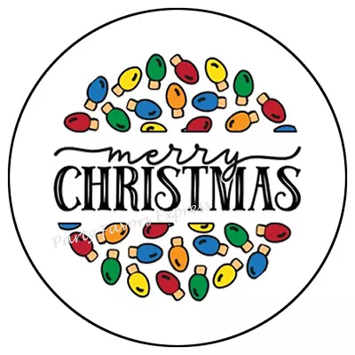 Merry Christmas Lights Envelope Seals Labels Stickers Party Favors • $1.95