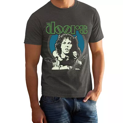 VINTAGE FEEL - The Doors Merch Faded Grey Color Rock Band T-Shirt 100702GG • $6.91