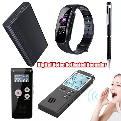 Spy Digital Voice Activated Mini Sound Audio Recorder Mic Dictaphone MP3 Player • $13.89