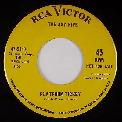 JAY FIVE: My Angel / Platform Ticket US Beat Rock Promo 7” DJ 45 MP3 • $5