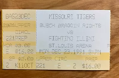 1991 Illinois Illini Vs Missouri Busch Beer Bragging Rights Basketball Game MINT • $19.99