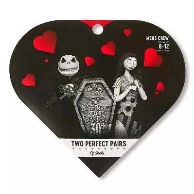 Nightmare Before Christmas Valentine's Adult 2 Pack Gift Box Socks • $6.99