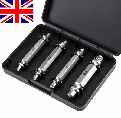 4x Damaged Screw Extractor Remover Drill Bits For Stripped Head Screws Nuts Bolt • £2.91