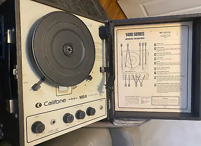 Califone 1455K Portable Vinyl Record Player Turntable-4 Speeds 1960s Tested-Excl • $129.95