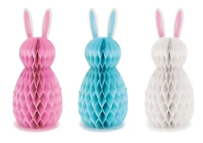 3 X 30cm Honeycomb Paper Bunnies Rabbit Easter Egg Hanging Decorations Party • £4.99