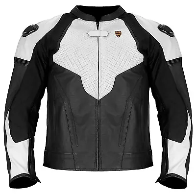 NEW Leather Motorcycle Jacket Touring Armor Biker Jacket GDM Men • $229.99