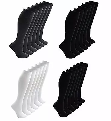 £2.99 • Buy Childrens Back To School 3 Pairs Knee High Plain School Cotton Rich Socks