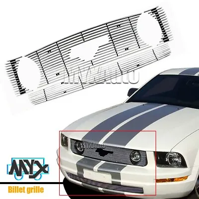 Polished Grill  Fits 2005-2009 Ford Mustang GT V8 Logo Show Billet Grille Combo • $97.11