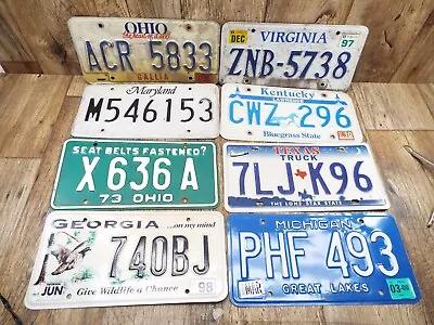 BARN/JUNK YARD FIND 70'S-00'S Vintage Lot Of 8- MIXED STATES License Plates - • $0.01