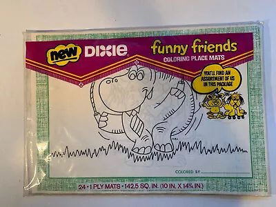 Vintage Dixie Coloring Place Mats - SEALED NOS 24 1 Ply Mats • $9.99