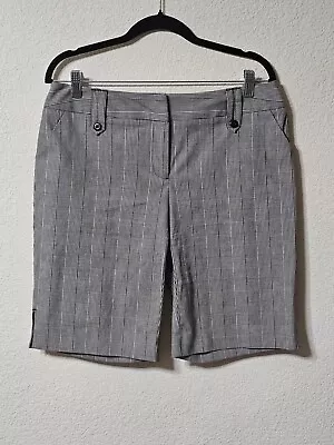 Elle Shorts Womens 10 Mid Rise Plaid Bermuda Dress Shorts W Pockets • $18.39