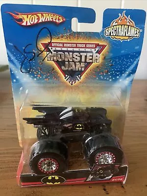 Hot Wheels Monster Jam BATMAN Truck Autographed By Driver John Seasock 2009 • $30