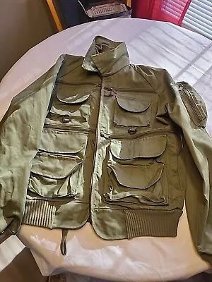 Vintage Ideal Green Canvas Tactical Military Style Jacket Size Lg Made In The U • $165