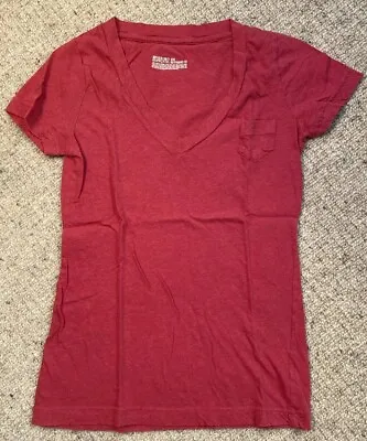 Mossimo Supply Co Boyfriend Tee V Neck Red Pocket T Shirt XS Short Sleeve • $10
