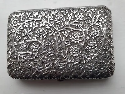 Antique Indian India Solid Silver Card Cigarette Case Box Kutch Lucknow 1880s • $202.12