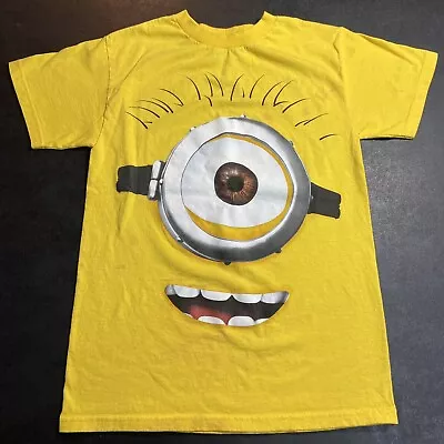 *stained* Adult Small Despicable Me Minion Face T-Shirt Yellow Minions Shirt • $4.99