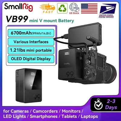 $279 • Buy SmallRig V Mount Battery VB99 6700mAh(99Wh/14.8V) V Lock Battery For Camera 3580
