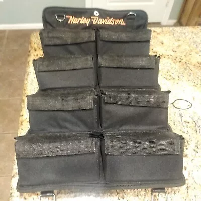 Harley Davidson 8 Compartment Roll Up Bag Travel Pack Bag Luggage Canvas Pockets • $43.12