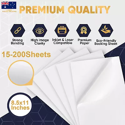 $11.99 • Buy HTVRONT Printable Vinyl Sticker Paper - 8.5x11 Inches Outdoor Decals Waterproof