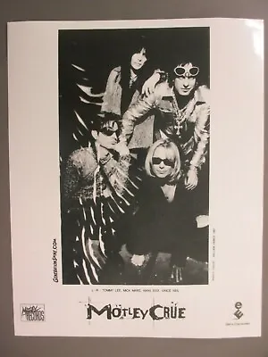 Motley Crue Promo Photo 8 X 10 Glossy Black & White Generation Swine 1997! • $5.99