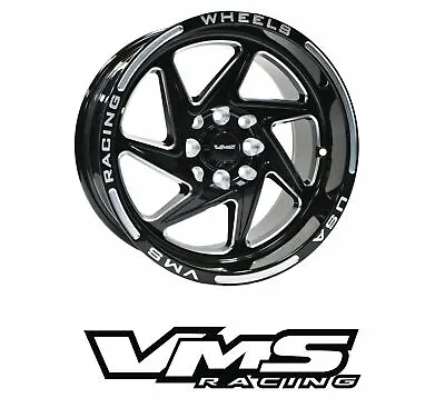 VMS Racing Typhoon Black Milled Drag Rim Wheel 4 Lug 15X8 4X100 +20 ET 71.3 Cb • $199.95