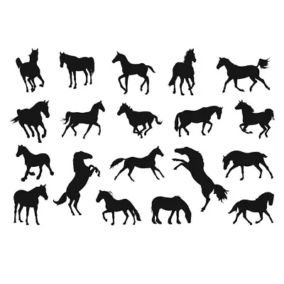 £2.99 • Buy Pack Of 19 Various Horse Silhouette Stickers - Equine Stickers