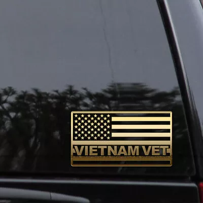 VIETNAM Vet Veteran American Flag Decal Sticker Army Marines Navy Car Window • $8.95