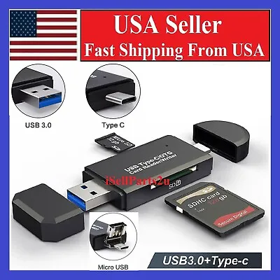 Card Reader USB 3.0 Type C Micro SD TF OTG Smart Memory Adapter Laptop Computer • $3.97