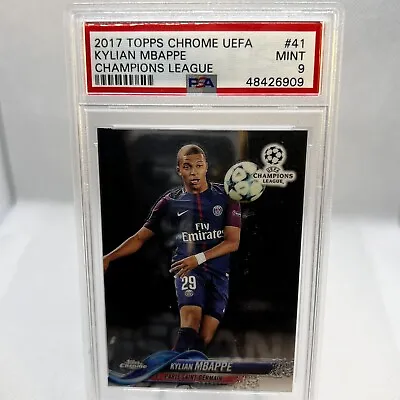 2017 Topps Chrome Uefa Kylian Mbappe Psa 9 Champions League #41 • £330