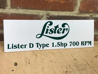 Lister D Stationary Engine Display Sign • £0.99