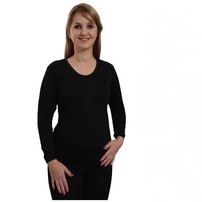 £5.99 • Buy Ladies Thermal Underwear  Long Sleeve Vests Ski Wear Winter Warm Black & White