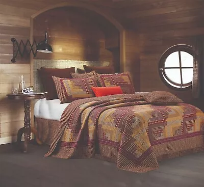 Virah Bella - Montana Cabin Red - Lightweight Reversible Quilt Set • $54.99