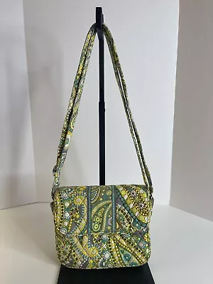 Vera Bradley Lemon Parfait Rachel Crossbody Retired Purse Bag Yellow Paisley • $15