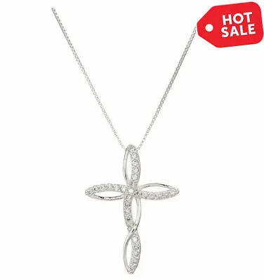 $6.99 • Buy Infinity Cross Necklace Pendant Women Jewelry Fashion 925 Sterling Silver Cross