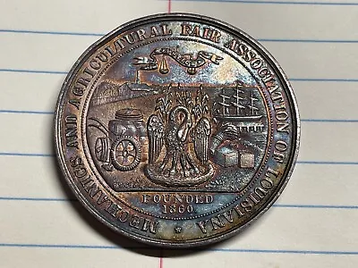 1871 Mechanics And Agricultural Fair Association Of Louisiana Silver Medal Toned • $650